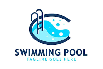 design swimming pool logo