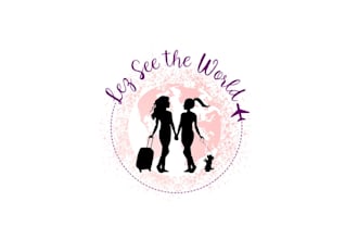 create a unique elegant logo for lesbian couple travel blog
