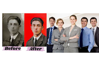 multiple images into 1 photo, combine, composition and team photo edit in 24hour