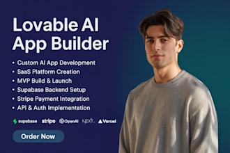 create lovable ai apps, lovable saas and mvp with supabase, stripe integration