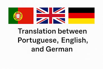 translate english and german to portuguese