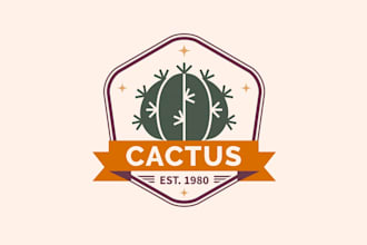 create high quality and beautiful cactus logo