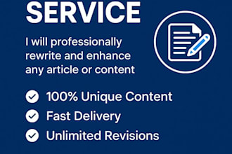 rewrite and improve your articles professionally