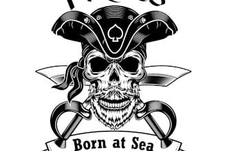 design vector illustration of pirate mascot logo