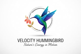 design hummingbird logo with scalable vector files