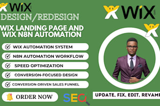 wix landing page, wix sales funnel, wix automation, wix n8n automation, wix seo