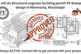 do structural engineer building permit pe stamp design in minnesota, mississippi