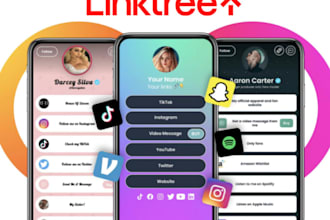 create, set up, optimize social media and linktree accounts with branding