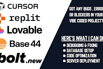 fix bugs and errors in your vibe coded app or website replit, lovable, bolt