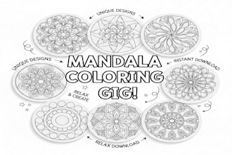 create intricate mandala coloring pages, book interiors, adult mandala for KDP