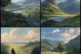 fantasy landscapes, character illustration, environment
