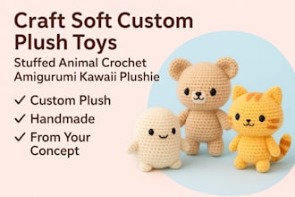 craft soft custom plush toy stufffed animal crochet amigurumi kwaii plushie toy