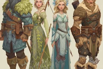 draw a fantasy character ilustration