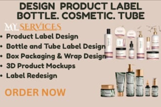 design unique product label and packaging design, cosmetic and food label design
