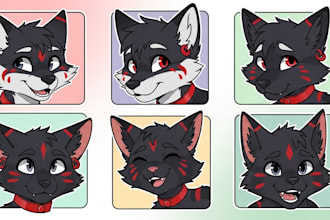draw a cute furry icon or profile picture of your character