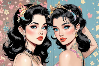 design pin up girl and pin up illustration