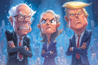 create a political or satirical cartoon