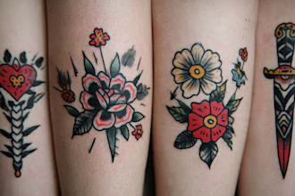 create old school or traditional tattoo design