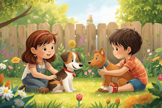 do children story book illustration, children book illustration, kids book cover