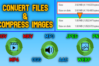 convert your video, audio and image files or compress images
