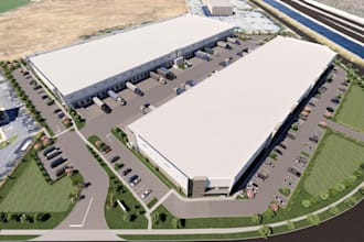 design 3d warehouse, industrial factory, commercial building, walkthrough video