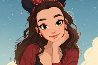 design cute disney cartoon portrait