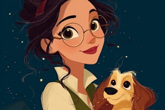 beautiful portrait in disney cartoon