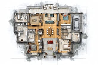 draw 2d architectural floor plan