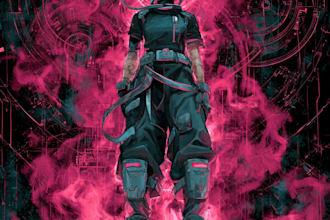 design an unique art of sci fi or cyberpunk artwork