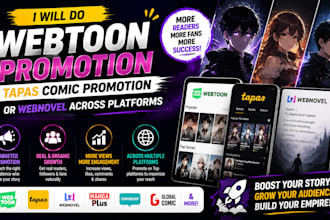 do webtoon promotion, tapas comic promotion or webnovel across platforms