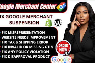 fix your google merchant center issue, suspension and misrepresentation error