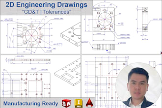 prepare 2d technical drawings with gdat for manufacturing
