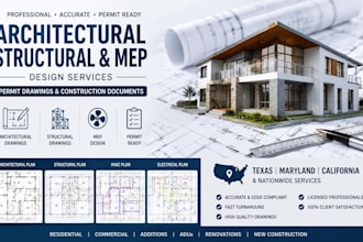 architectural stamp structural drawing mep design in texas maryland california