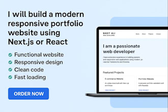 build a professional portfolio website using react or next js