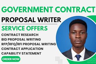 write winning government contract, sam gov , rfi,  rfq, rfp proposal , resume