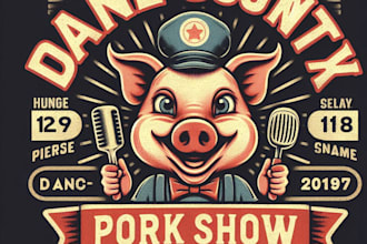design high quality dane county pork mascot logo with t shirt design