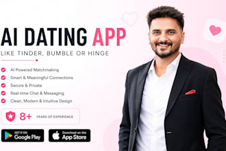 develop an ai dating app like tinder, bumble or hinge