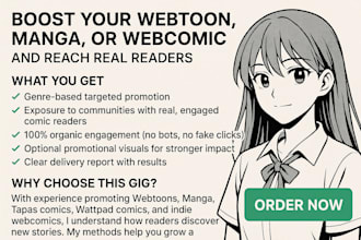 promote your webtoon tapas comic manga or webcomic