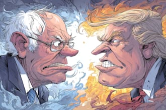 design an political or satirical cartoon
