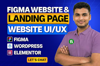 create figma website design, figma landing page, convert to wordpress elementor
