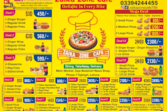 do a logo design, social media posts, banner, menu, labeled etc