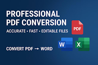 convert your PDF to word or excel quickly and professionally