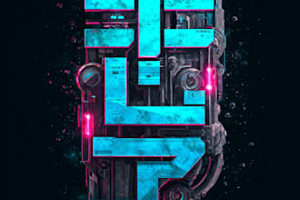 create custom futuristic cyberpunk, mech, y2k logo design