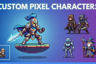 create unique pixel art characters for games, avatars or branding