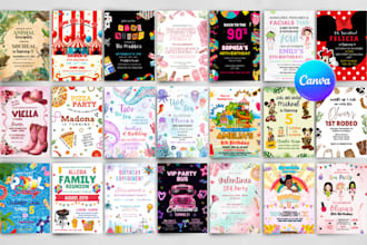 create editable kids birthday invitation in canva