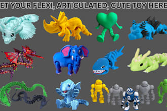 create 3d printable flexi animal keychain, fidget toy, 3d toy, articulated toy