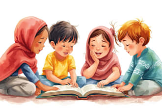 illustrate islamic children storybook illustration islamic book cover design kid