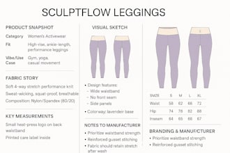 create a manufacture ready tech pack for your sportswear and activewear