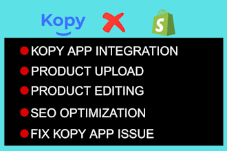 do shopify kopy app product listing, fix kopy to shopify dropshipping website