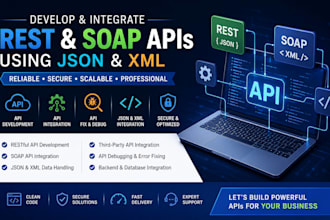 develop and integrate rest soap apis using json and XML